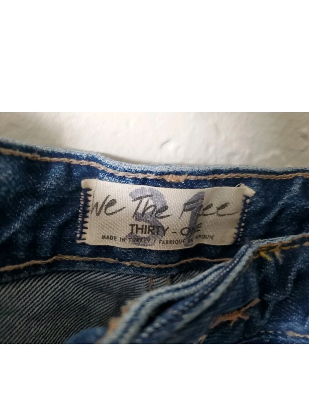 Free People Light Blue Distressed Denim Cutoff Shorts